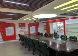 beats365官网大地展览公司设计施工的甘肃第一建设集团党建展厅、多功效聚会室、接待室、写字楼公共空间